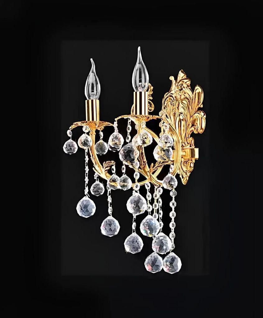 Wandlampe Wandleuchten Wandleuchte Lüster Wand Lampen Kristall Gold
