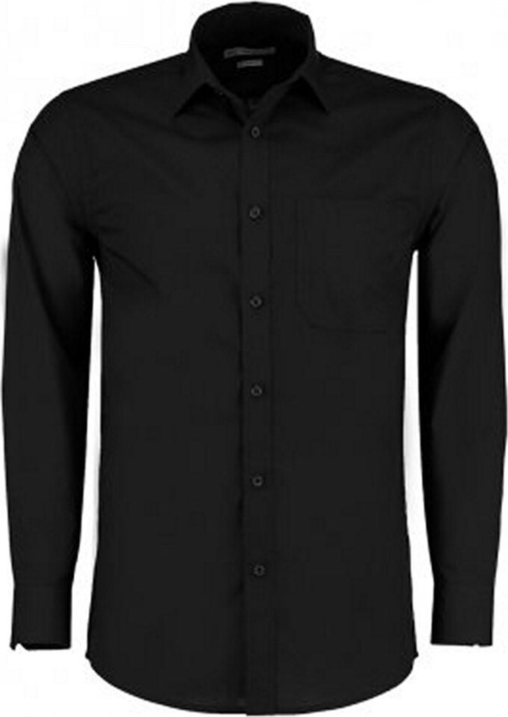 Kustom Kit Herren Langarm Tailored Poplin Hemd PC3156 (18 (46 cm)) (Schwarz)