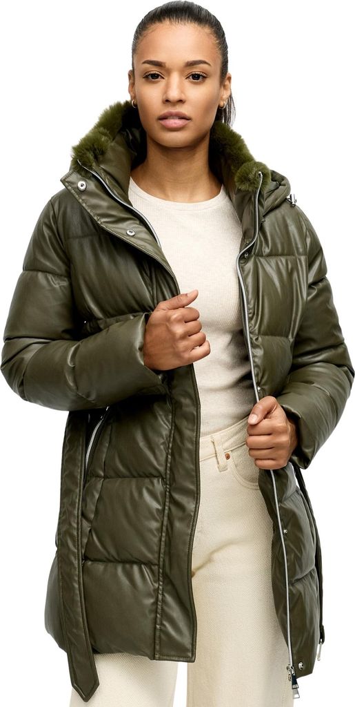 Tazzio Damen Steppmantel F802 (Khaki, XXL)