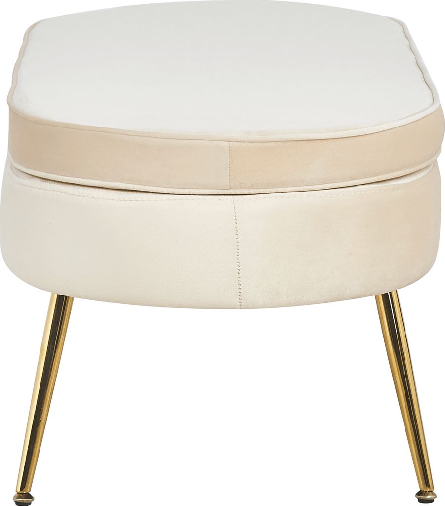SalesFever Sitzpouf oval | Bezug Samt-Stoff | Gestell Produktbild 3
