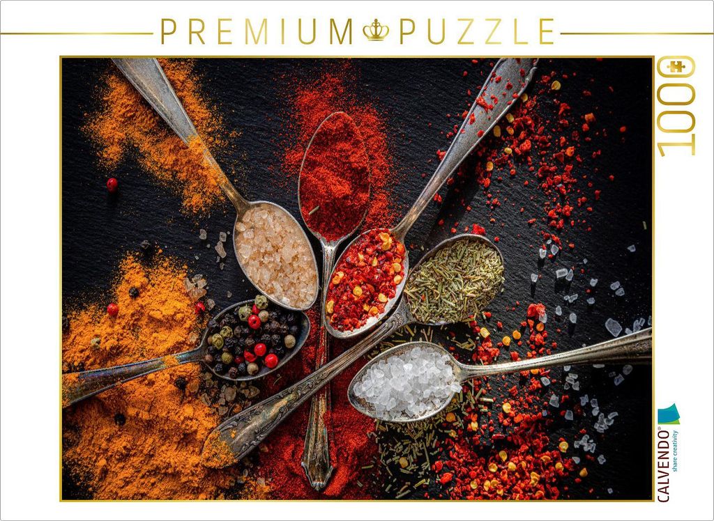 CALVENDO Puzzle auf Silberlöffeln | 1000 Teile Lege-Größe 64x48cm Foto-Puzzle für glückliche Stunden
