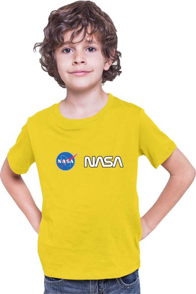 Kinder T-Shirt Nasa Space Theme Nasa 010, 9-11 Jahr - 140 / Gelb