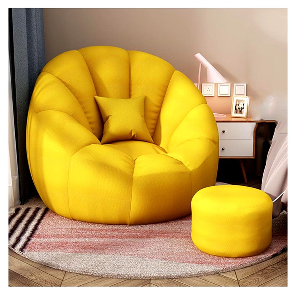 Sitzsackbezug für Stofftieraufbewahrung, ohne Füllung, für Wohnzimmer und Schlafzimmer, Gelb