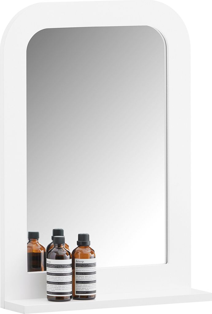 SoBuy BZR162-W Spiegel Wandspiegel Badspiegel mit Ablage Hängeschrank Aufbewahrungsschrank für Bad Badezimmer Weiß BHT ca. 38x54x9cm