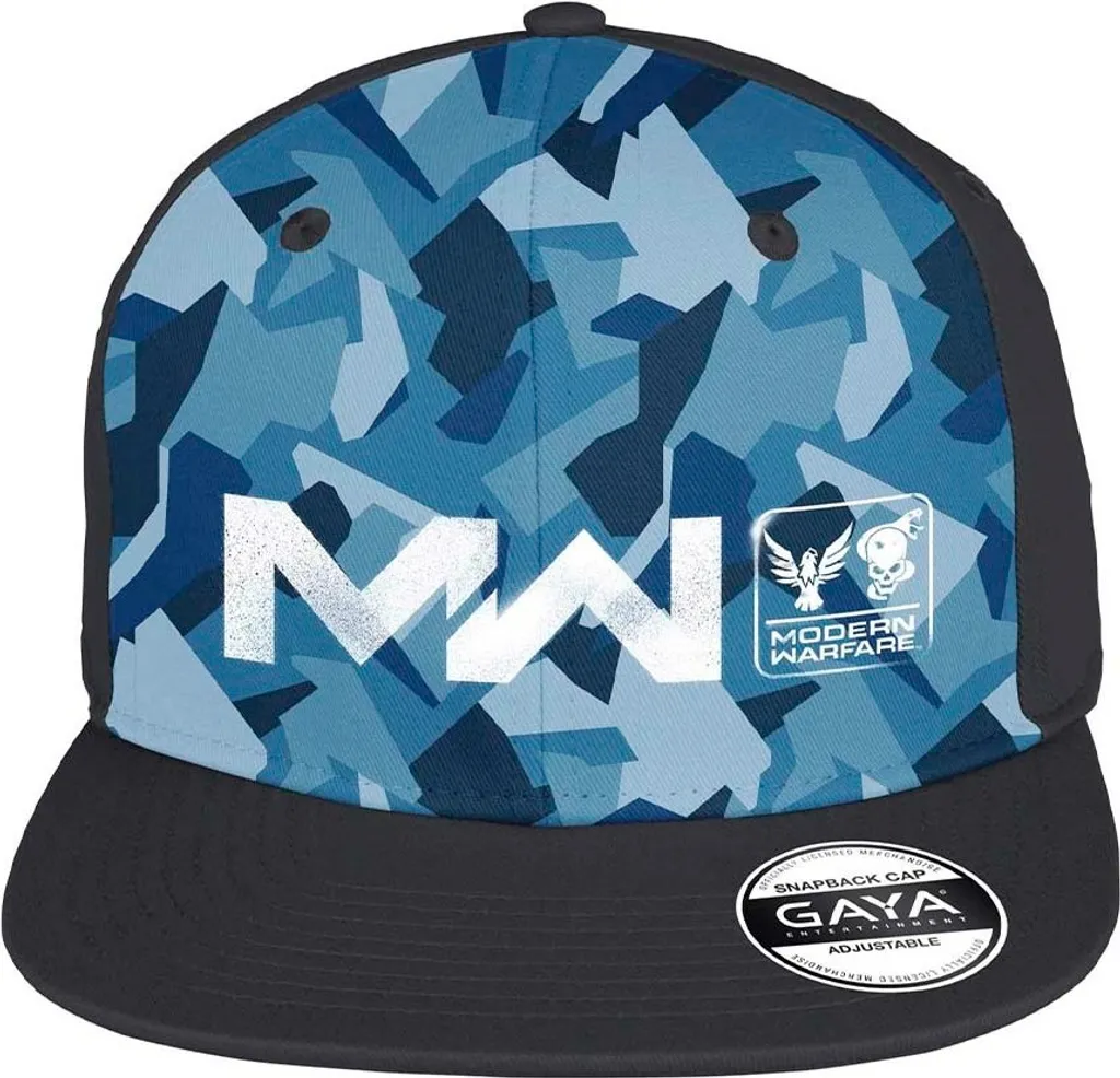 Casquette Call of Duty à Logo Brodé et Motif Camouflage Bleu Marine