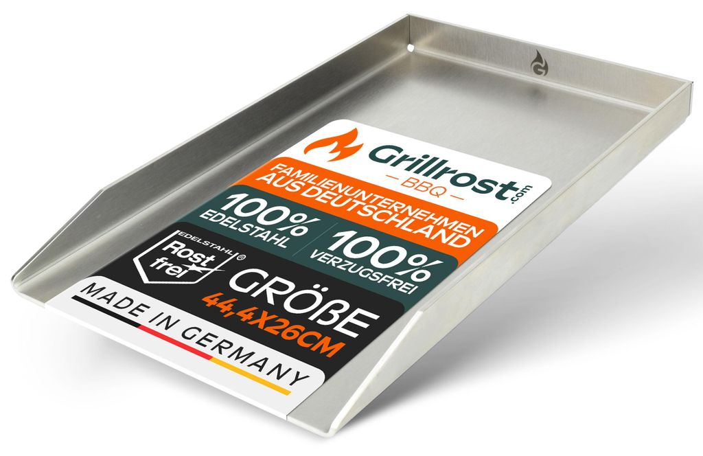 Piastra per grigliare in acciaio inox | plancha 44,3x26cm - Immagine del prodotto 