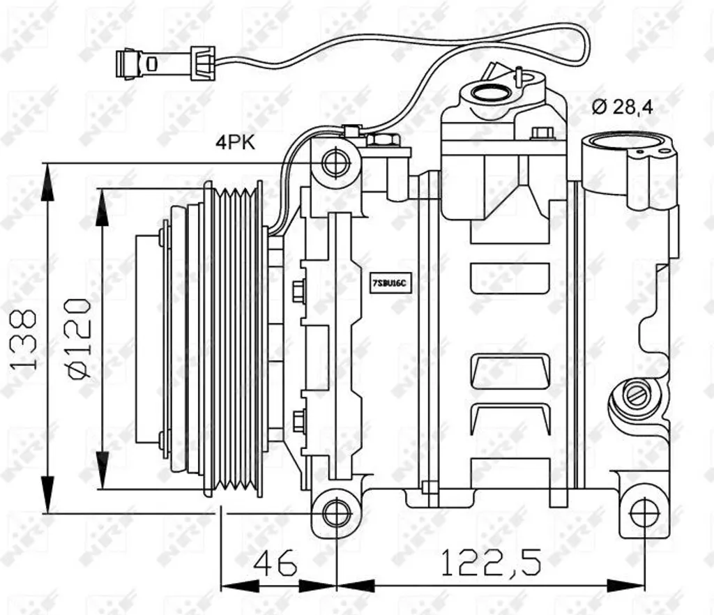 Compresseur de clim pour VW Passat et Audi A6 remplace OE 4B0260805C NRF