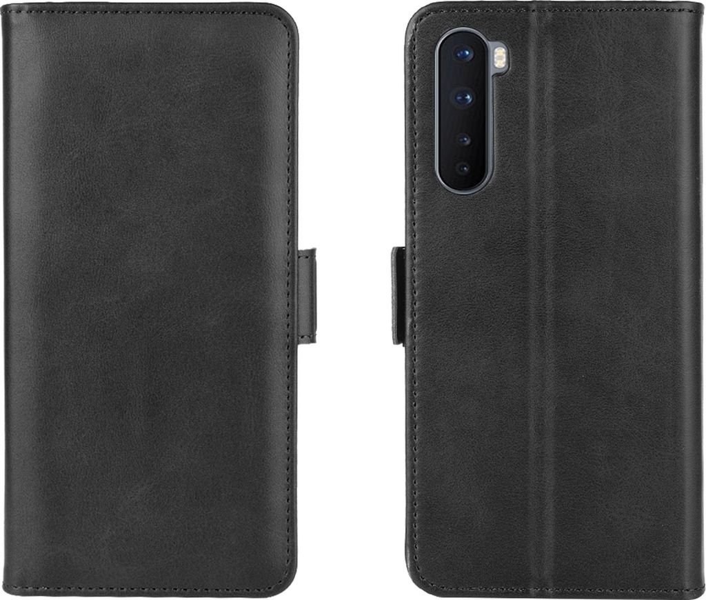Mobigear Slim Magnet OnePlus Nord Hülle Klapphülle Geldbörse - Schwarz