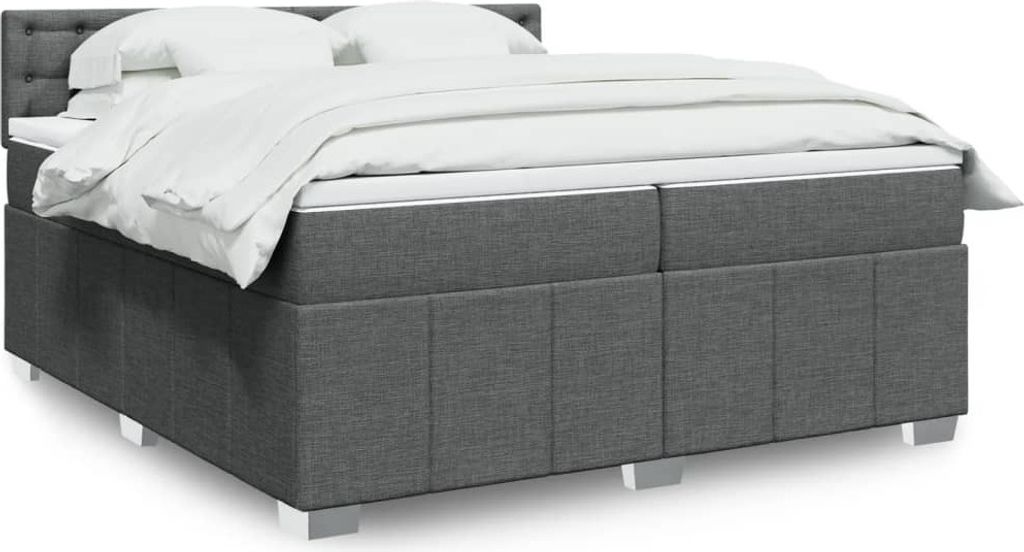 "2026 Promotion" Boxspringbett mit Matratze - Dunkelgrau - 200x200 cm - Stoff - Polsterbett CC15009