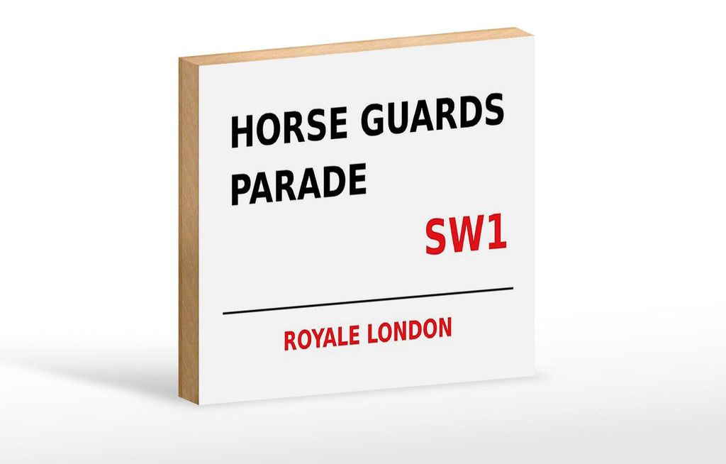 Holzschild London 18x12cm Royale Horse Guards Parade SW1