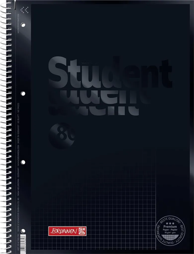 Cahier de notes A4 ligné pour étudiants et bureau, lot 10 BRUNNEN 26