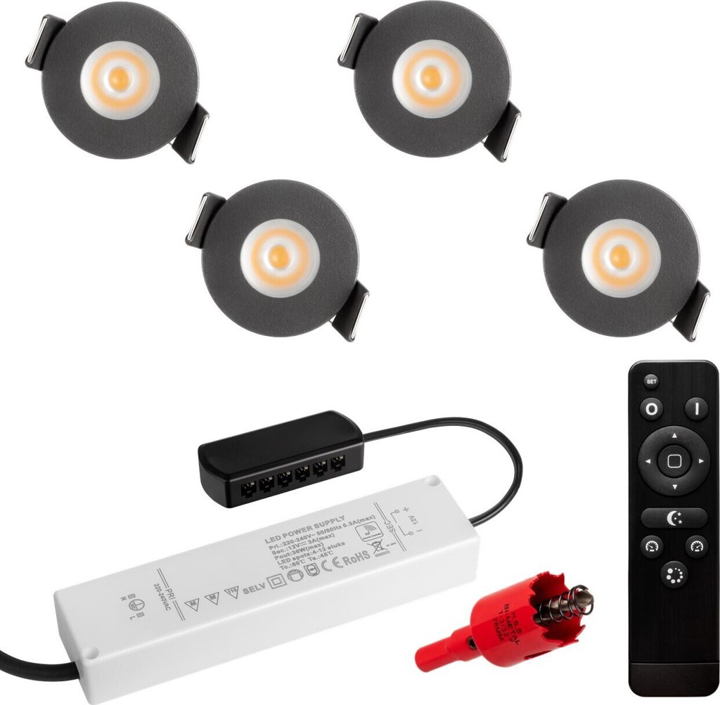 S-Polylight PREMIUM Mini LED- Einbauspots Warmweiss 3.000K, Produktbild 