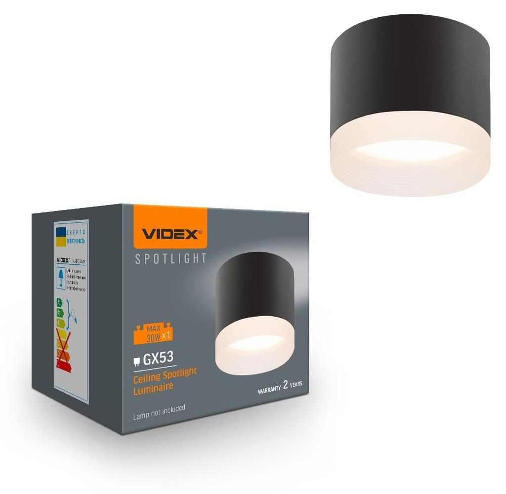VIDEX Deckenleuchte für GX53-Leuchtmittel VL-SPF25A-B