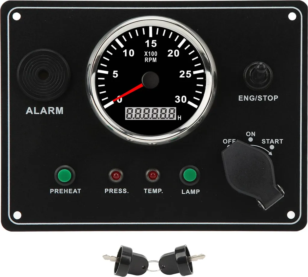 Tableau de bord marin multifonction avec alarme de pression