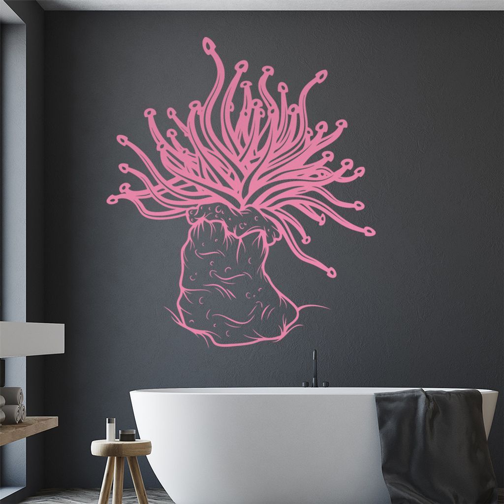 KIWISTAR Seeanemone Seerose Seenelke Wandtattoo in 6 Größen - Wandaufkleber Wall Sticker - Dekoration, Küche, Wohnzimmer, Schlafzimmer, Badezimmer