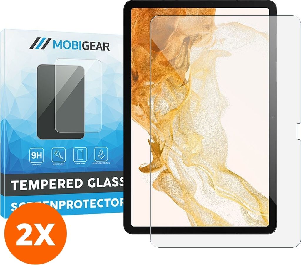 Mobigear 9.00 Samsung Galaxy Tab S8 Plus Panzerglas Gehärtetes Glas Displayschutz - Hüllenfreundlich (2er Pack)