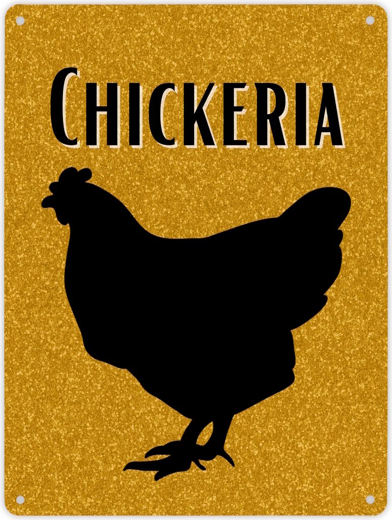 Chickeria Huhn Metallschild XL in 21x28 cm