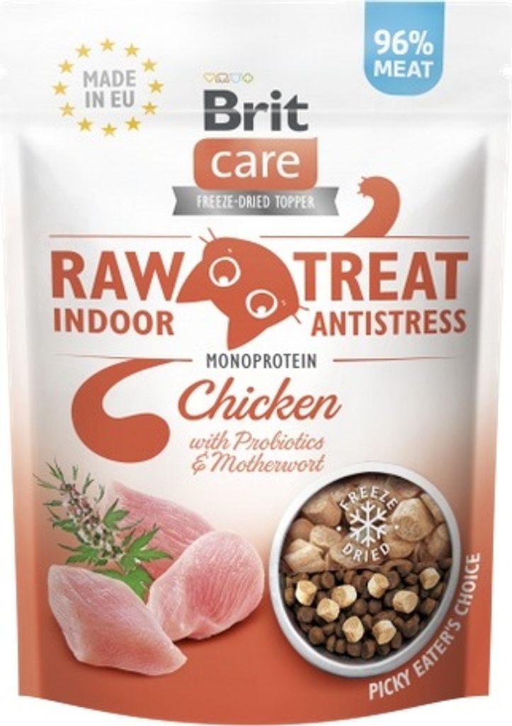 Brit RAW Treat Cat Indoor&Antistress, Adult, jede Rasse, Huhn, 40 g, Getreidefrei
