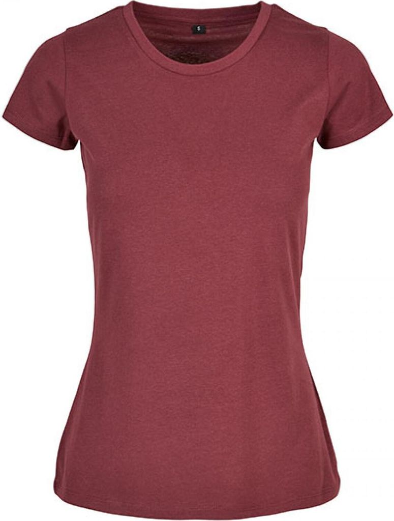 Build Your Brand Basic BB012 | LadiesŽ Basic Tee Kurze, eingesetzte Ärmel - Farbe: Cherry - Größe: S