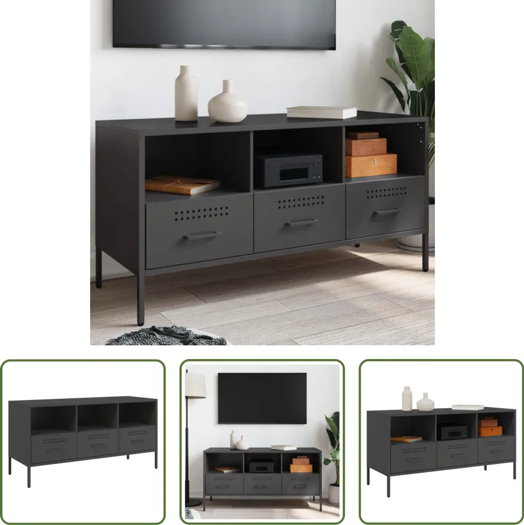 Mobile TV Steel Black 100cm | Supporto Gaming & Media Acciaio