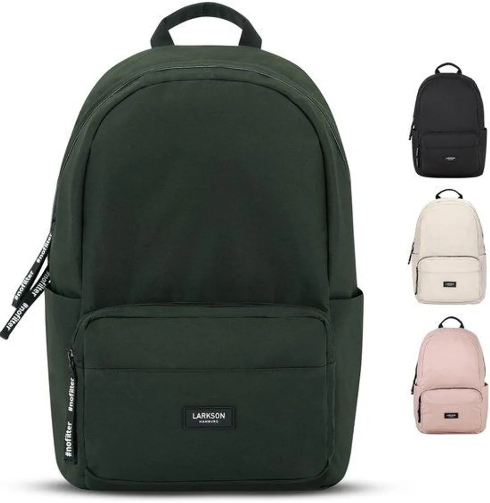 Sac à dos 16 pouces écologique en PET recyclé et imperméable vert foncé