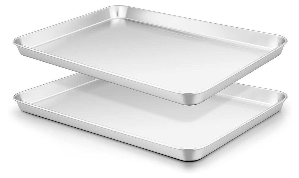 lot de 2 plaques à pâtisserie en acier inoxydable résistant Image du produit 
