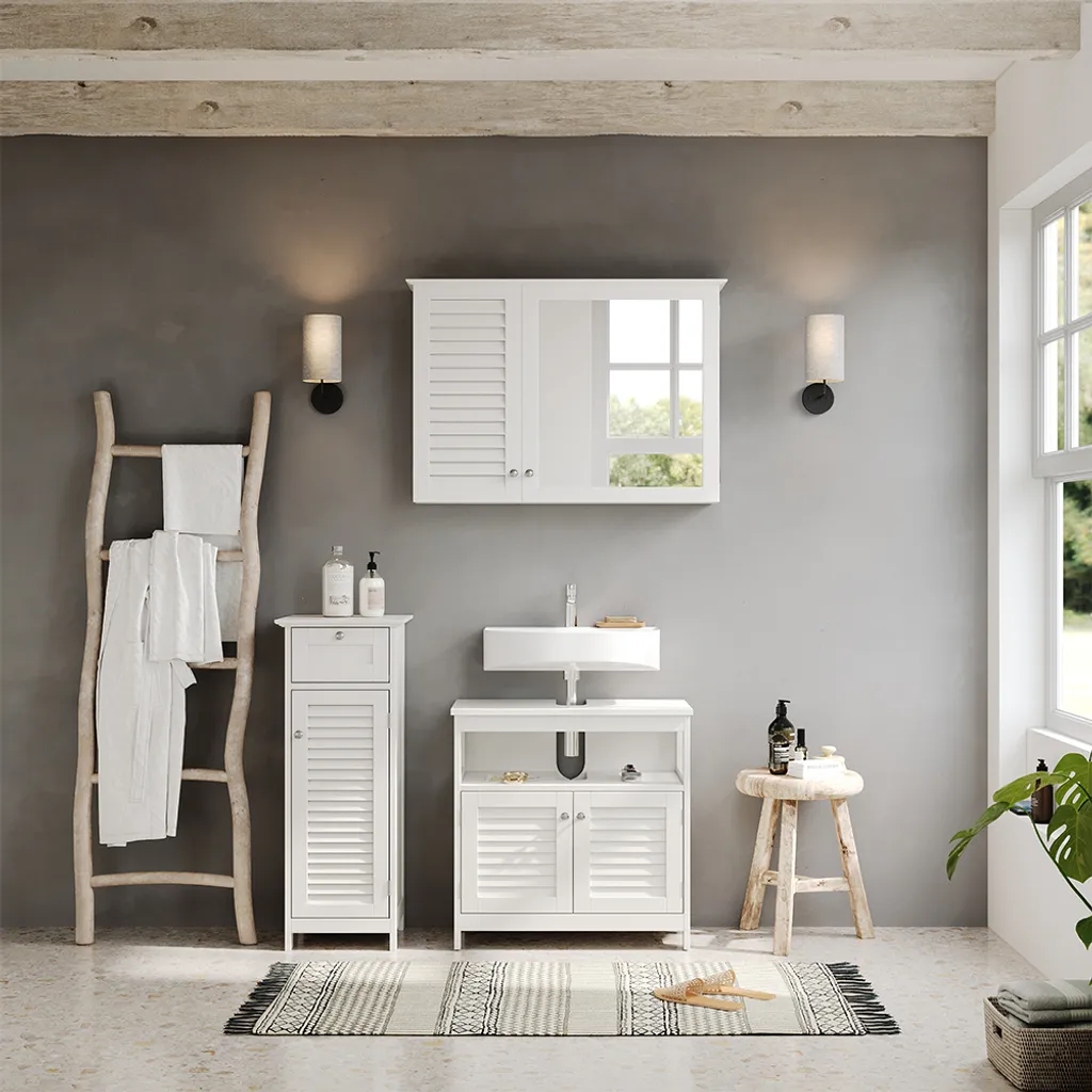 Meuble de rangement blanc Vicco Riad 32x87cm robuste et design moderne