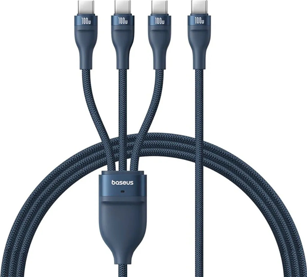 Baseus Flash Series Type C to C+C+C fast charging cable 480 Mbps Blue