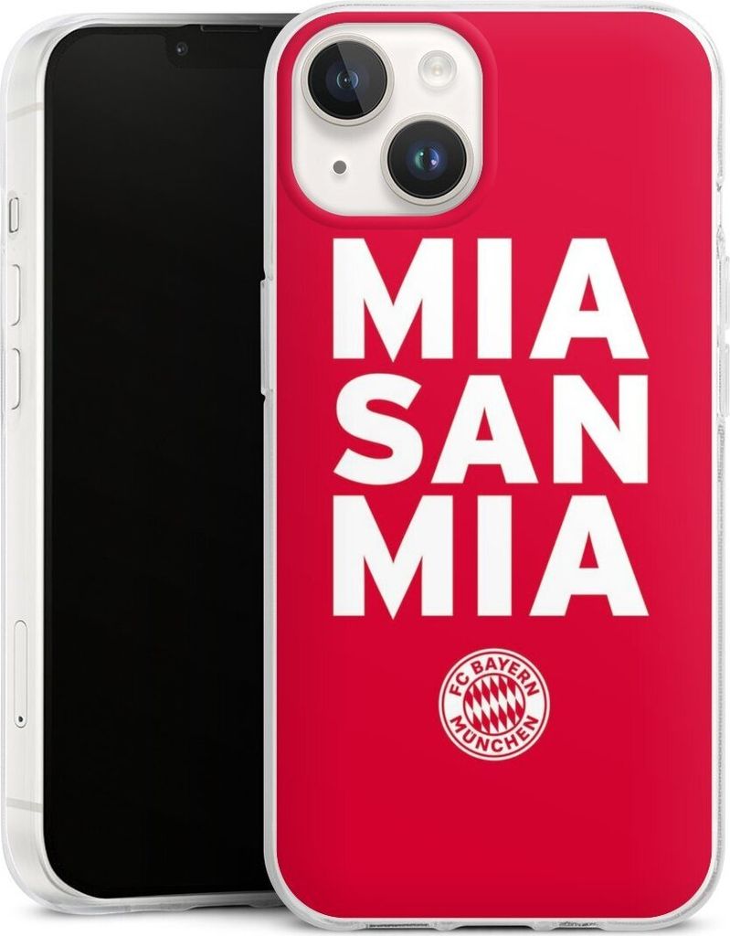 DeinDesign Handyhülle für Apple iPhone 14 Silikon Hülle Case Smartphone Schutzhülle FC Bayern München FCB Mia San Mia