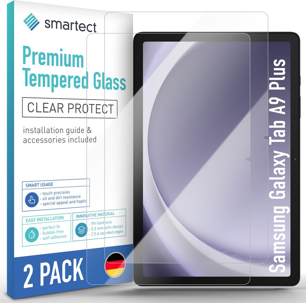2x Schutzglas Panzerfolie Klar für Galaxy Tab A9 Plus Produktbild 