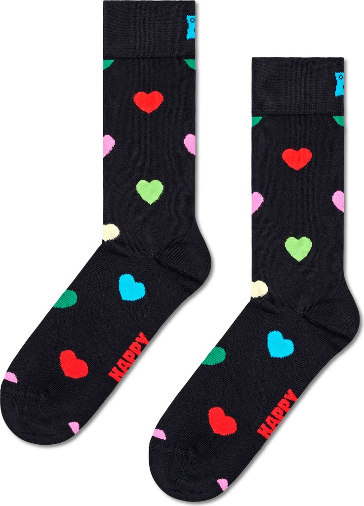 Hs By Happy Socks Heart Lange Socken Schwarz EU 36-40 Herren,Damen Schwarz EU 36-40