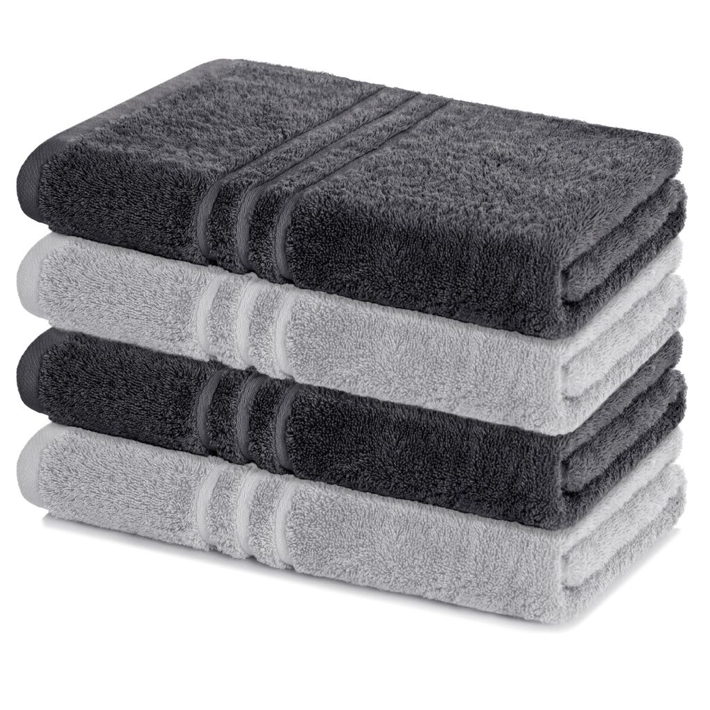 Lavea® 4er Set Duschtuch 70x140 cm, 100% Baumwolle – Produktbild 