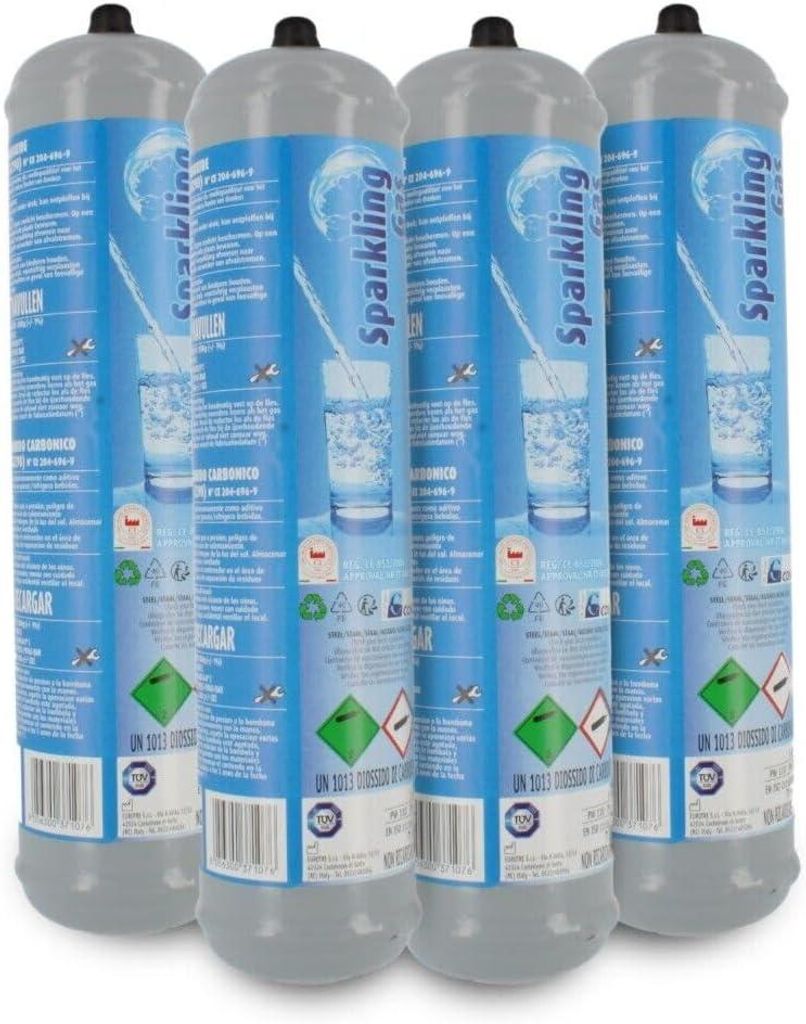 5× CO2 Einwegflasche 600 g – M11x1 Anschluss – E290 Lebensmittelqualität – für Wassersprudler und Zapfanlagen