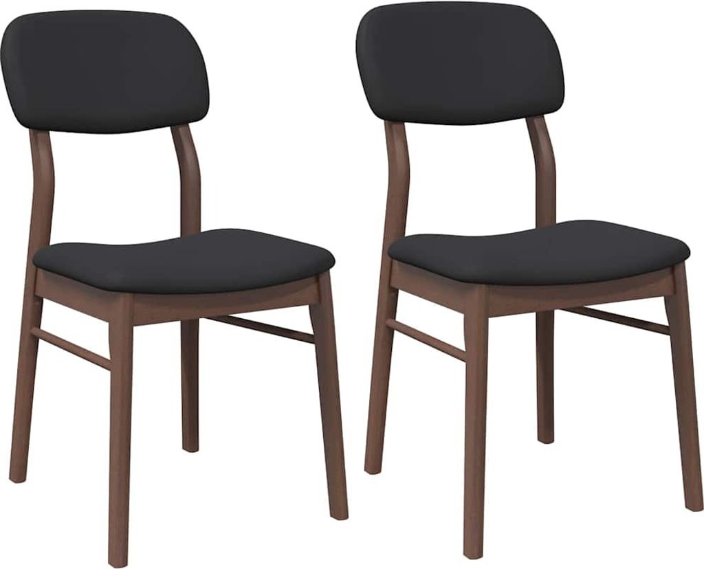 Esszimmerstühle mit Kissen 2 Stk. Braun Massivholz Gummibaum