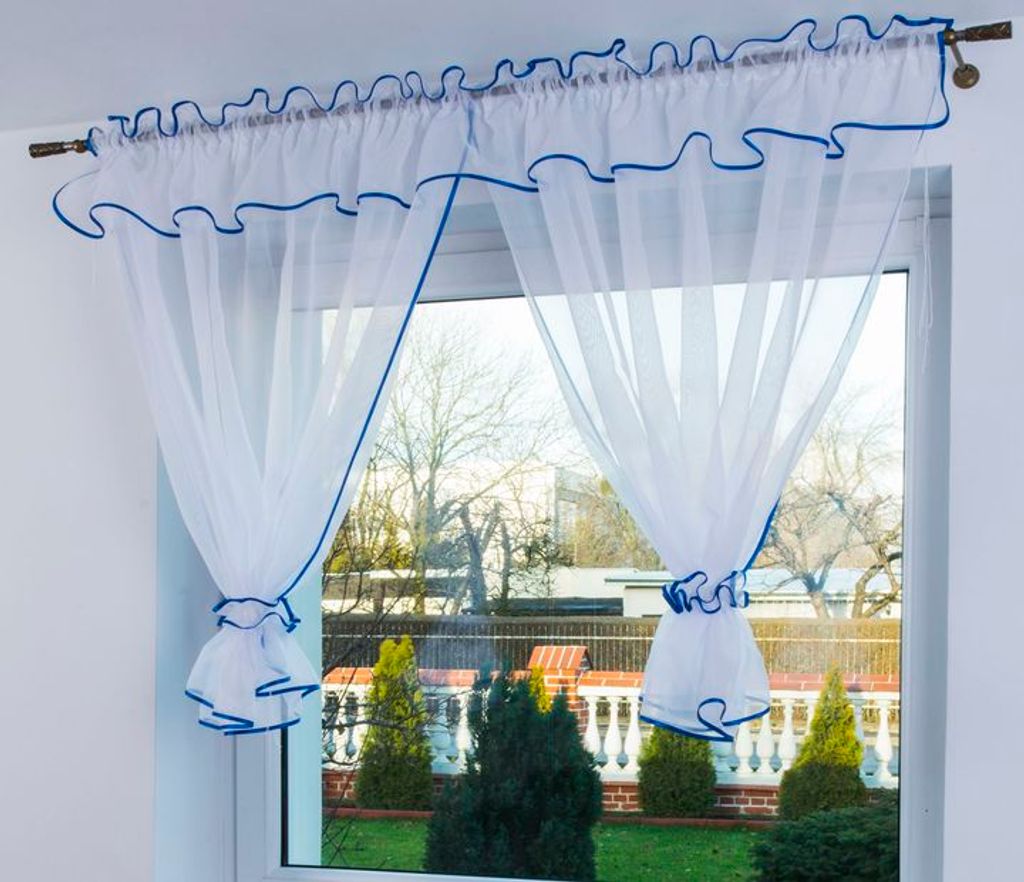 Fertig Gardine TUNESIEN, 300x120 Blau Produktbild 