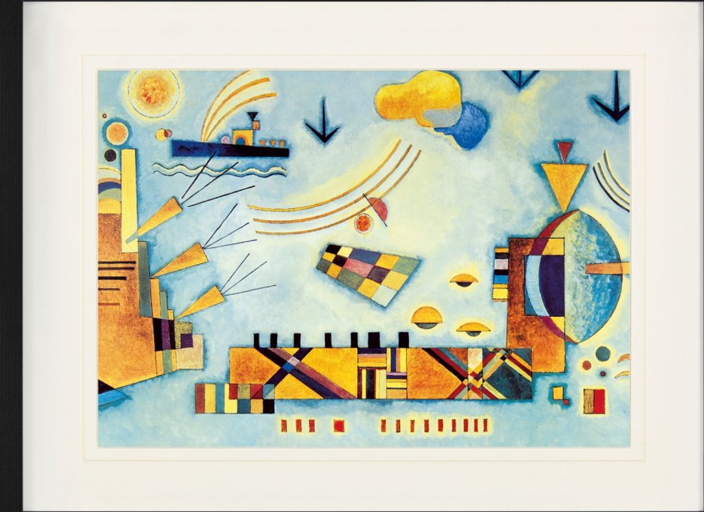 Wassily Kandinsky Gerahmtes Bild Mit Edlem Passepartout | Wand-Bilder | Im Bilderrahmen - Milder Vorgang, 1928 (60 x 80 cm)