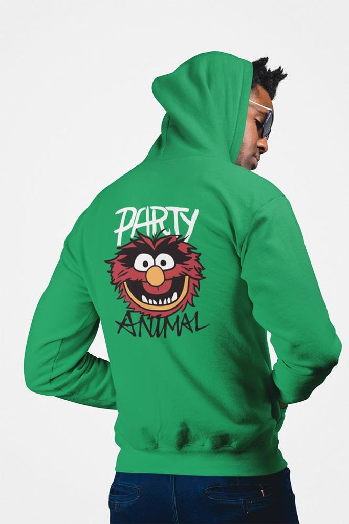 D&B Uni Hoodie ZIPMO00095 Party Animal Grün-Größe S