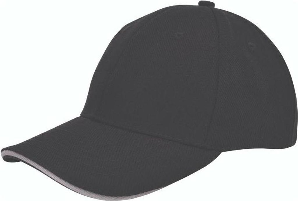 Benza Luxus-Sandwich-Baseballkappe aus Canvas – schwarz und grau