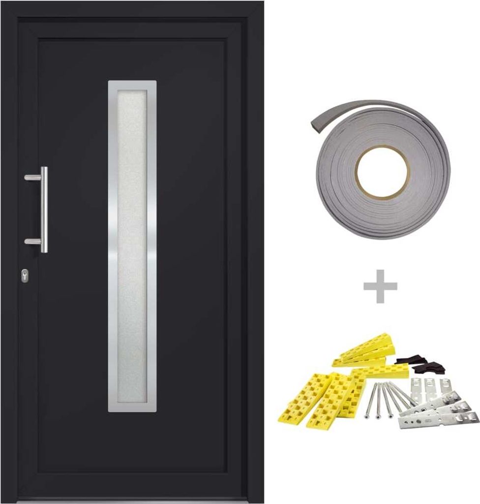 vidaXL Porte d'entrée anthracite 108x200 cm Image du produit 