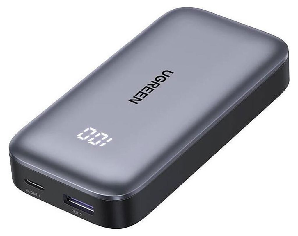 Batteria esterna Ugreen Mini 10K mAh, USB-C, USB-A, display Immagine del prodotto 