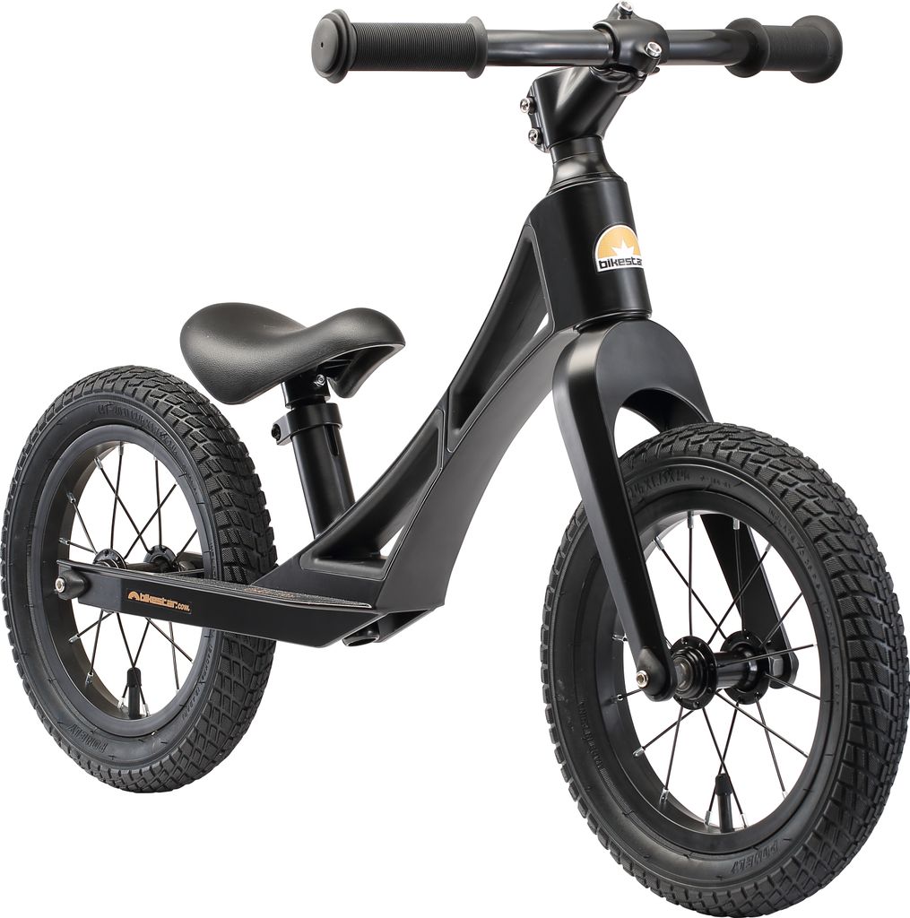 BIKESTAR Magnesium Kinder Laufrad ab 3 - 4 Jahre | 12 Zoll BMX Lauflernrad | Schwarz