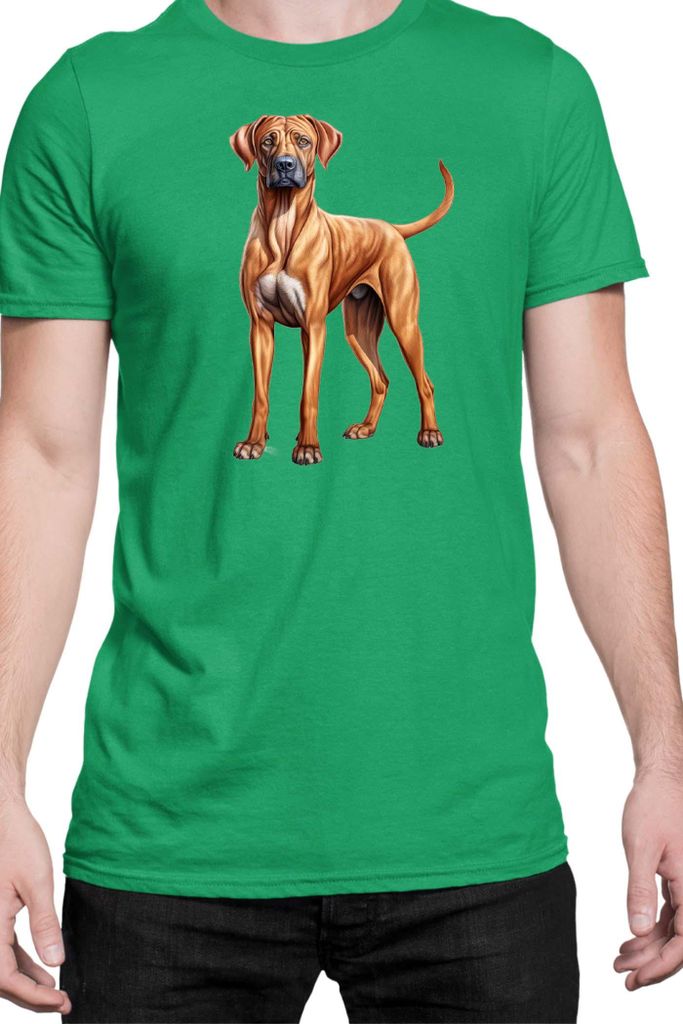 Herren T-Shirt Dogs Breeds Rhodesian Ridgeback Dog Breed 005, Man 2XL / Grün