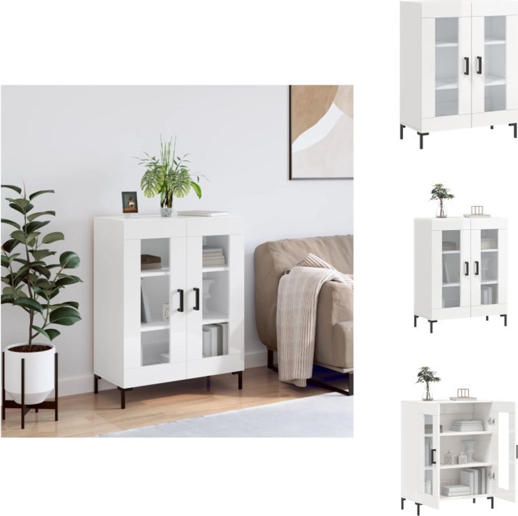vidaXL Sideboard Hochglanz-Weiß 69,5x34x90 cm Holzwerkstoff - Sideboards