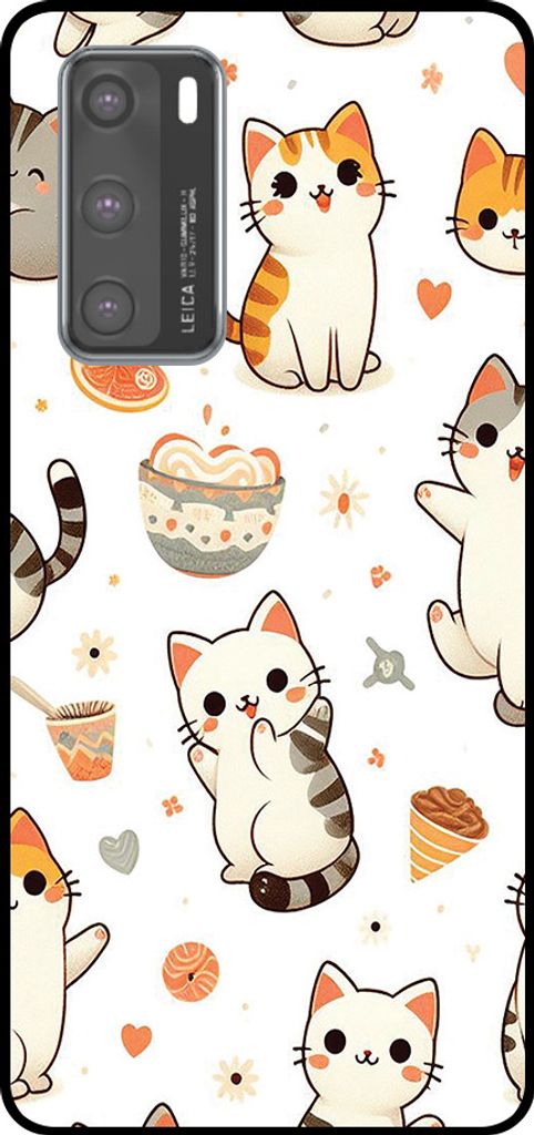 Smartphonica Telefon Fall geeignet für Huawei P40 mit Katze drucken - TPU zurück Abdeckung Fall Katze Design