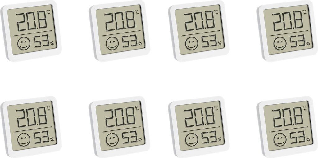 TFA Digitales Thermo-Hygrometer 30.5053.02.04, 8 Stück, weiß