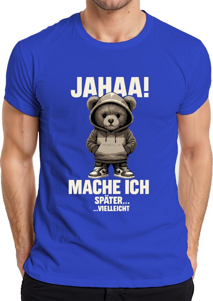 Nett kann ich auch bringt aber nix sarkastischer Spruch Lustig Herren T-Shirt, Blau, S