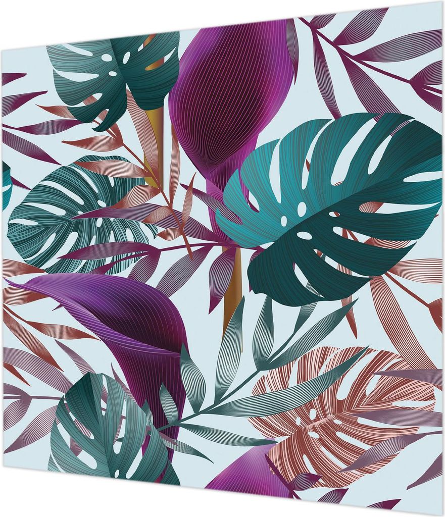 Wandtapete - Dekorative Tapete für Wohnzimmer - Tapetenfolie für Wanddekoration - 250x250 cm - Tropische Zusammensetzung