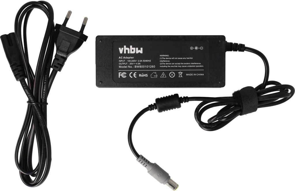 vhbw Netzteil Ersatz für Lenovo 92P1255, 92P1254, PA-1650-171 für Notebook - 200 cm, 90 W