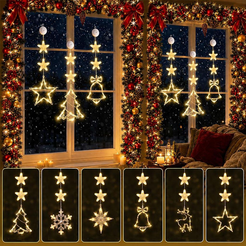 LED Weihnachten Fensterbeleuchtung mit Saugnapf LED Produktbild 