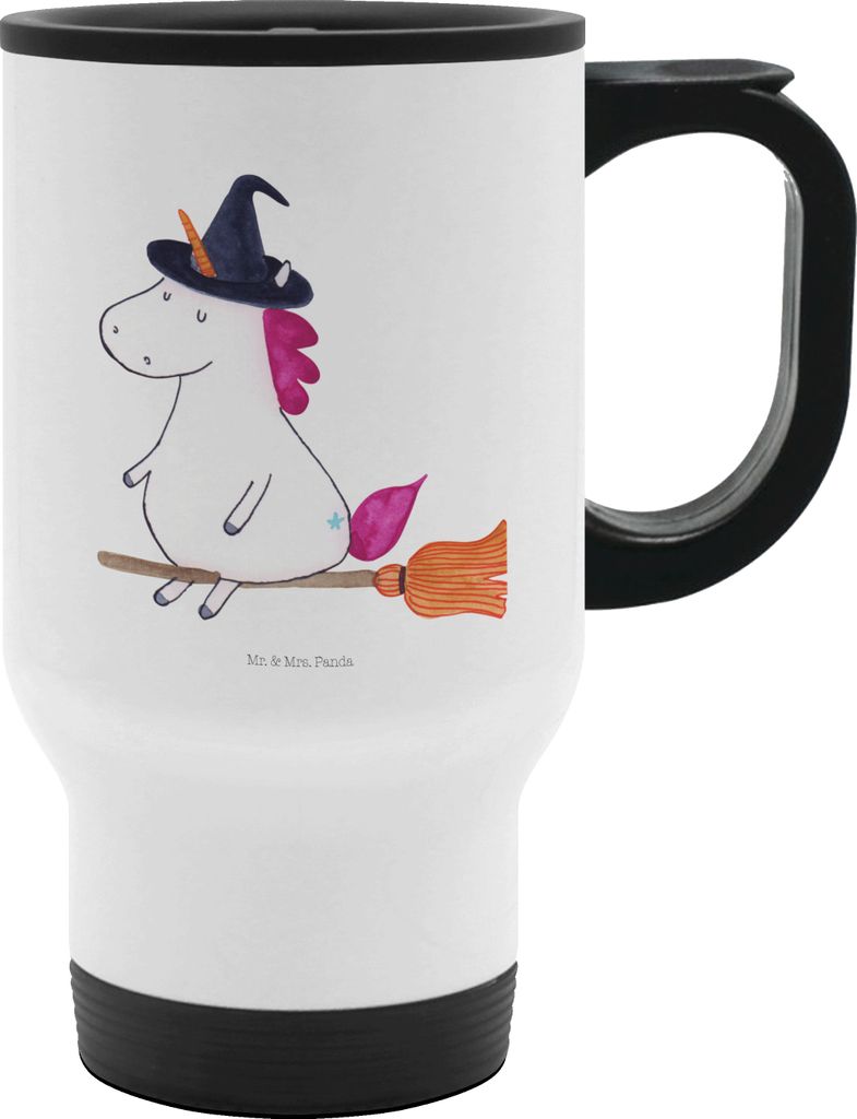 Mr. & Mrs. Panda thermosbecher Einhorn Hexe - Weiß - Geschenk, Engel, To Go Becher, Thermobecher Groß, Unicorn, To-Go-Becher, Kaffeebecher, Leben...